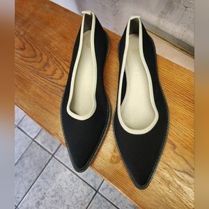 Louise et Cie Shoes Flats Washable Knit Pointed Toe Celete Black White 9.5M
